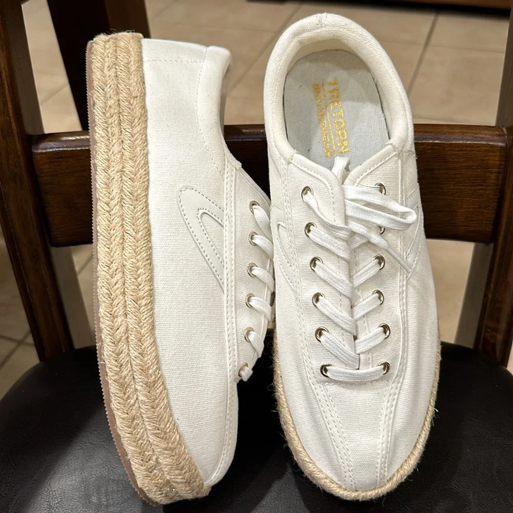 Tretorn Nylight Plus Espatrilles for Women White Size 11 like New Platforms